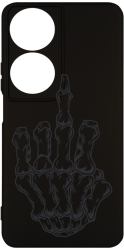 Husa BestCase Compatibila cu Honor X7b Skeleton Hand FU SLIM 1.2MM Microfibra Negru PB 965 