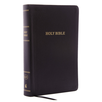 KJV Reference Bible Personal Size Giant Print Bonded Leather Black Indexed Red Letter Edition - 