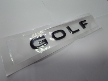 Sticker emblema 3D auto scris Golf negru 