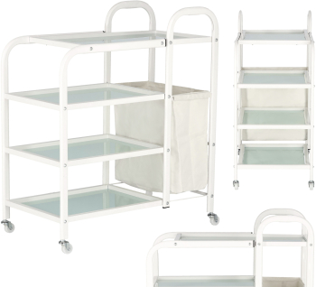 Suport pentru frizerie salon de infrumusetare model 1236 dulap universal masa troler pe roti cu cos 