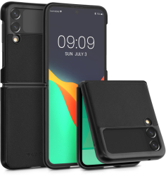 Husa pentru Samsung Galaxy Z Flip 3 Piele ecologica Negru 56286.01 kwmobile 