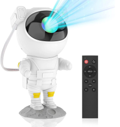 Proiector Laser Astronaut cu Joc de Lumini Aurora Boreala si Stele Reglare 360 Timer Setare Luminozitate Telecomanda 