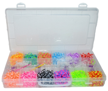 Set Creativ Elastice 2400 Piese/Cutie bratari colorate 
