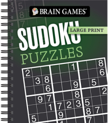 Brain Games - Large Print Sudoku Puzzles Dark Gray - Publications International Ltd Aut 