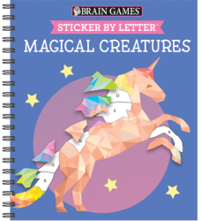 Brain Games - Sticker by Letter Magical Creatures Sticker Puzzles - Kids Activity Book With Sticke