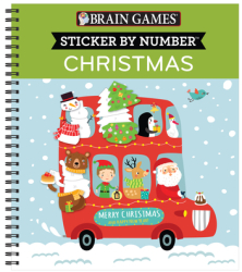 Brain Games - Sticker by Number Christmas Kids With Sticker s - Publications International Ltd 