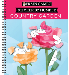 Brain Games - Sticker by Number Country Garden Geometric Stickers - Publications International Ltd 