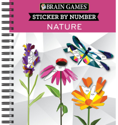 Brain Games - Sticker by Number Nature 2 Books in 1 - Geometric Stickers - Publications Internation 