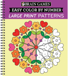 Brain Games - Easy Color by Number Large Print Patterns - Publications International Ltd Aut 