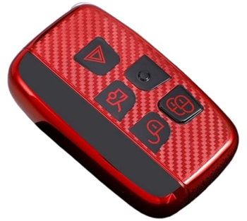 Husa pentru cheie rosu carbon Land Rover Range Rover Sport Evoque Freelander Jaguar XF XJ XJL XE C-X16 