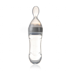 Lingurita cu rezervor pentru bebelusi BabyJem cu capac protectie 90 ml Culoare Gri 