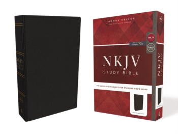 NKJV Study Bible Premium Bonded Leather Black Red Letter Edition Comfort Print The Complete Resou 