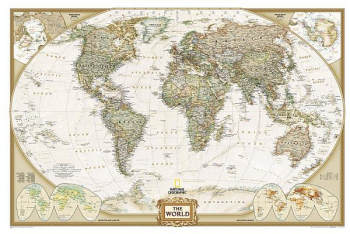 World Executive Laminated Wall Map - National Geographic Maps Editor carti
