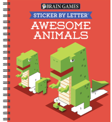 Brain Games - Sticker by Letter Awesome Animals Sticker Puzzles - Kids Activity Book - Publications 