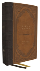 KJV Bible Giant Print Thinline Bible Vintage Series Leathersoft Brown Red Letter Comfort Print 
