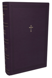 Nkjv Compact Paragraph-Style Reference Bible Leathersoft Purple with Zipper Red Letter Comfort Pr