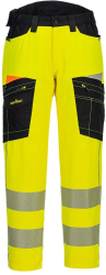 Pantaloni de lucru reflectorizanti tesatura elastica cusaturi triple - Portwest DX453 - galben/negru 44 28 inch 