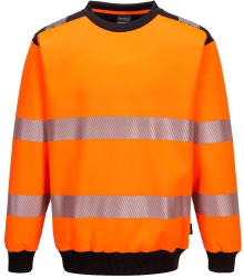 Bluza cu benzi reflectorizante din material moale la atingere - Portwest PW379 - portocaliu/negru XXL 