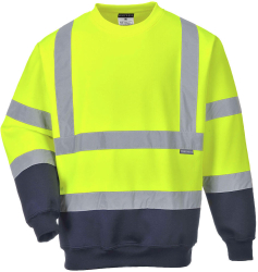 Bluza Hi Vis cu benzi reflectorizante material usor si durabil - Portwest B306 - Galben/Navy XXL 
