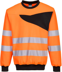 Bluza reflectorizanta cu croiala larga din material moale - Portwest PW277 - portocaliu/negru XXXL 