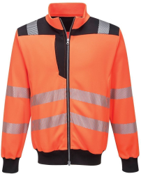 Bluza reflectorizanta cu fermoar tesatura rezistenta moale la atingere - Portwest PW370 - portocaliu/negru 5XL 