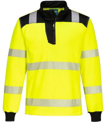 Bluza reflectorizanta cu guler tesatura rezistenta moale la atingere - Portwest PW326 - galben/negru 4XL 
