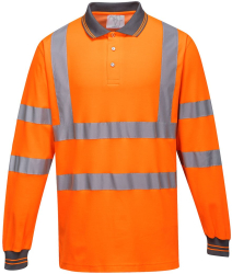 Bluza reflectorizanta subtire cu guler polo material respirabil - Portwest S271 - portocaliu XXL 