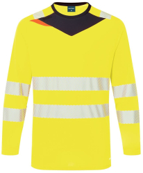 Bluza reflectorizanta subtire din material respirabil premium - Portwest DX416 - galben/negru XXL 