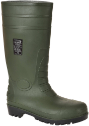 Cizme de cauciuc cu bombeu metalic impermeabile talpa antialunecare - Portwest Total Safety S5 - verde 45