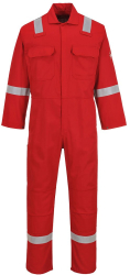 Combinezon de lucru ignifug din bumbac - Portwest Bizweld Iona BIZ5 - rosu XL 