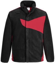 Fleece de lucru fara piese metalice - Portwest PW270 - negru/rosu XXL 