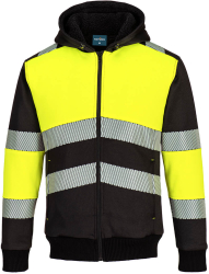 Hanorac cu gluga din material durabil moale la atingere - Portwest PW377 - galben/negru M 