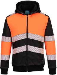 Hanorac cu gluga din material durabil moale la atingere - Portwest PW377 - portocaliu/negru XL 