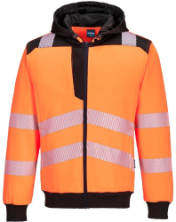 Hanorac Hi Vis cu gluga si fermoar tesatura durabila moale la atingere - Portwest PW327 - portocaliu/negru XL 