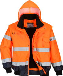 Jacheta bomber 3-in-1 impermeabila de iarna - Portwest C465 - portocaliu/bleumarin L 
