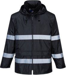 Jacheta de ploaie cu benzi reflectorizante - Portwest Iona F440 - negru L 