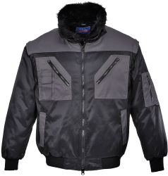 Jacheta pilot cu captuseala si maneci detasabile - Portwest PJ20 - negru/gri XXL