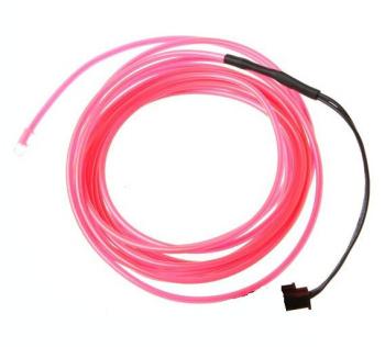 Kit 2 m fir electroluminescent cu invertor culoare rosu 