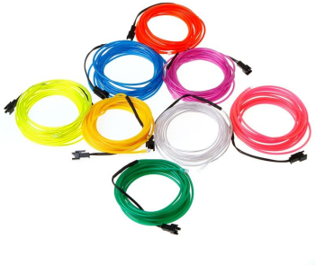 Kit 2 m fir electroluminescent cu invertor culoare verde 