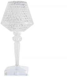 Lampa LED RGB de birou eMazing Control tactil port USB cristal acrilic telecomanda - design elegant in stil de pahar transparent 