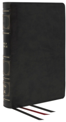 Nkjv Reference Bible Classic Verse-By-Verse Center-Column Genuine Leather Black Thumb Indexed R 