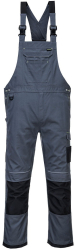 Pantaloni de lucru cu pieptar tesatura elastica - Portwest PW346 - gri XL 
