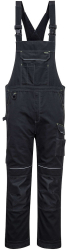 Pantaloni de lucru cu pieptar tesatura elastica - Portwest PW346 - negru M 