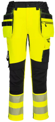 Pantaloni de lucru reflectorizanti croiala slim fit cusaturi triple - Portwest DX454 - galben/negru 57 41 inch 