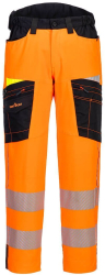 Pantaloni de lucru reflectorizanti tesatura elastica cusaturi triple - Portwest DX453 - portocaliu/negru 44 28 inch 