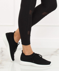 Pantofi sport de zi dama Daria tip tenisi material textil negru 38 