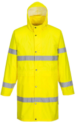 Pelerina de ploaie reflectorizanta complet impermeabila 100 cm lungime respirabila - Portwest H442 - galben 4XL 
