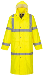 Pelerina de ploaie reflectorizanta complet impermeabila 122 cm lungime respirabila - Portwest H445 - galben S 
