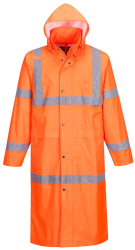 Pelerina de ploaie reflectorizanta complet impermeabila 122 cm lungime respirabila - Portwest H445 - portocaliu XXXL 