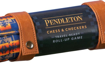 Pendleton Chess Checkers Set Travel-Ready Roll-Up Game - Pendleton Woolen Mills Author 